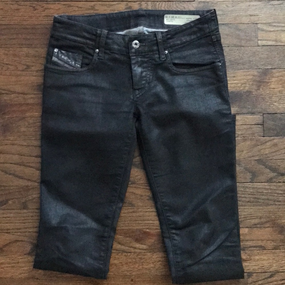 Diesel Grupee Coated Gunmetal Black Jeans